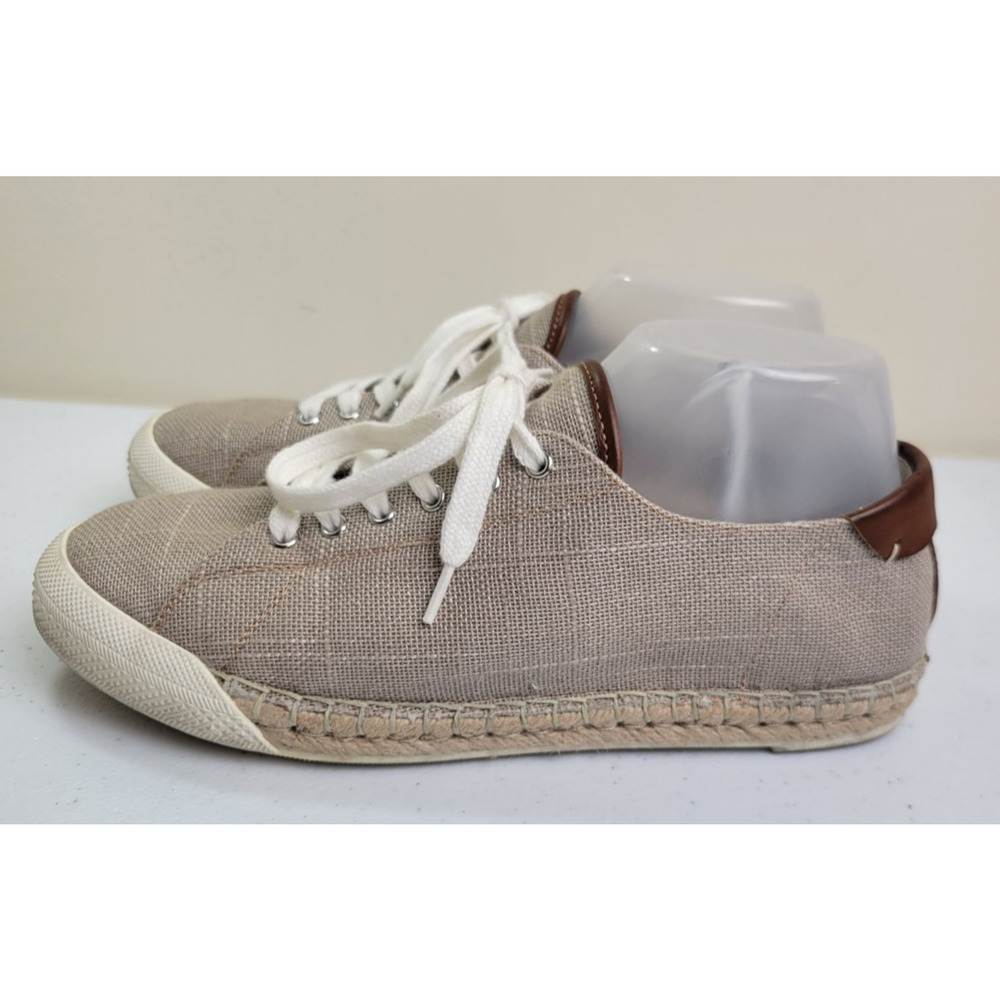 Bass Sandy 0253-3348 Gray Canvas Espadrille Lace Up Sneakers Women's Size 8M